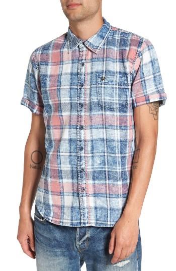 Men's True Religion Brand Jeans Roll Up Plaid Short - Blue