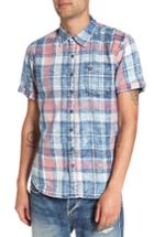 Men's True Religion Brand Jeans Roll Up Plaid Short - Blue