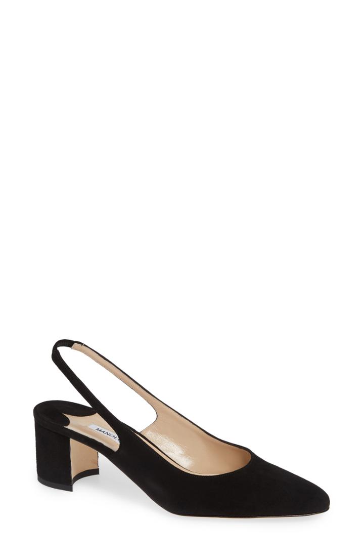 Women's Manolo Blahnik Allurasa Slingback Pump .5us / 35.5eu - Black