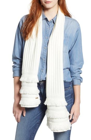 Women's Michael Michael Kors Rib Fringe Muffler, Size - Ivory