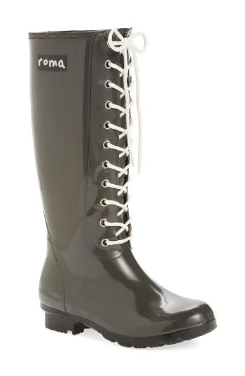 Women's Roma 'opinca' Waterproof Rain Boot M - Green