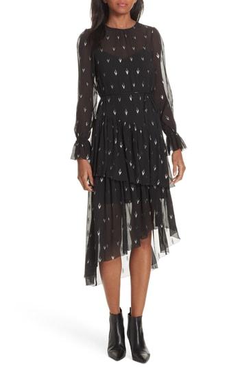 Women's Joie Maylene Asymmetrical Silk Blend Dress, Size - Black