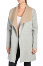 Women's Paige 'lily' Drape Collar Wool Blend Coat - Grey