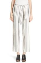 Women's Lafayette 148 New York Fulton Gallant Stripe Pants - White