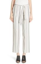 Women's Lafayette 148 New York Fulton Gallant Stripe Pants - White