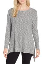 Women's Gibson Ribbed Cozy Fleece Twist Back Top - Grey