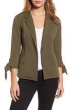 Women's Caslon Tie Sleeve Stretch Knit Blazer - Green