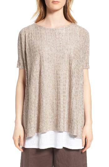 Women's Eileen Fisher Linen Side Slit Sweater