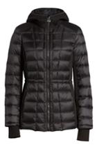 Women's Michael Michael Kors Hooded Packable 650-fill-power Down Anorak - Black