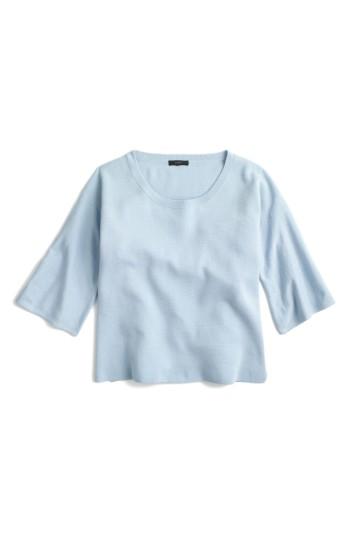 Women's J.crew Dramatic Sleeve Summerweight Cotton Sweater - Blue