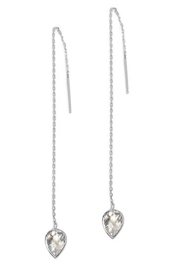 Women's Anzie White Topaz Threader Earrings