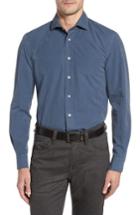 Men's Luciano Barbera Classic Fit Diamond Print Sport Shirt - Blue
