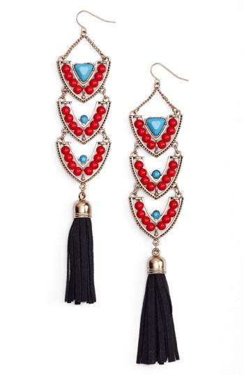 Women's Adia Kibur Stone & Tassel Drop Earrings