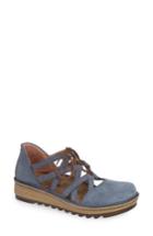 Women's Naot Calathea Ghillie Laced Wedge Us / 36eu - Blue