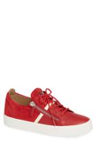 Men's Giuseppe Zanotti Low Top Stripe Sneaker Us / 39eu - Red
