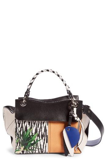 Proenza Schouler Curl Mix Print Leather Shoulder Bag - Grey