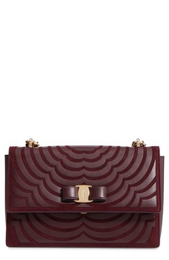 Salvatore Ferragamo Medium Ginny Floral Leather Shoulder Bag -