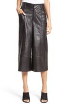 Women's Frame Leather Culottes - Black