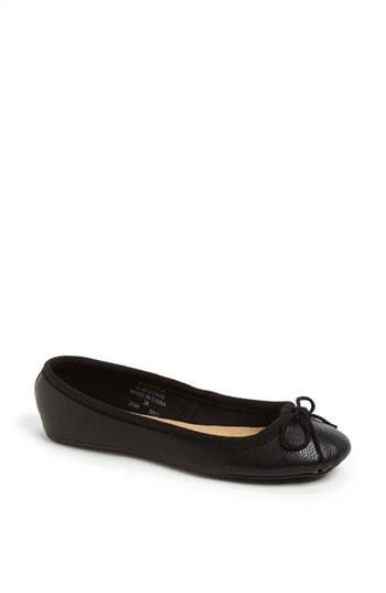 Topshop 'vibrant Tumbled' Ballerina Flat Black