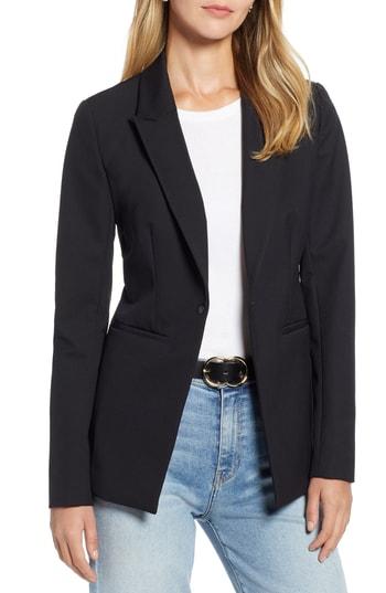 Women's Halogen Fitted Blazer - Black