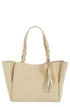 Bp. Faux Leather Braided Handle Tote - Beige