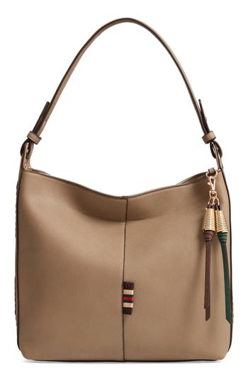 Sondra Roberts Faux Leather Hobo - Beige