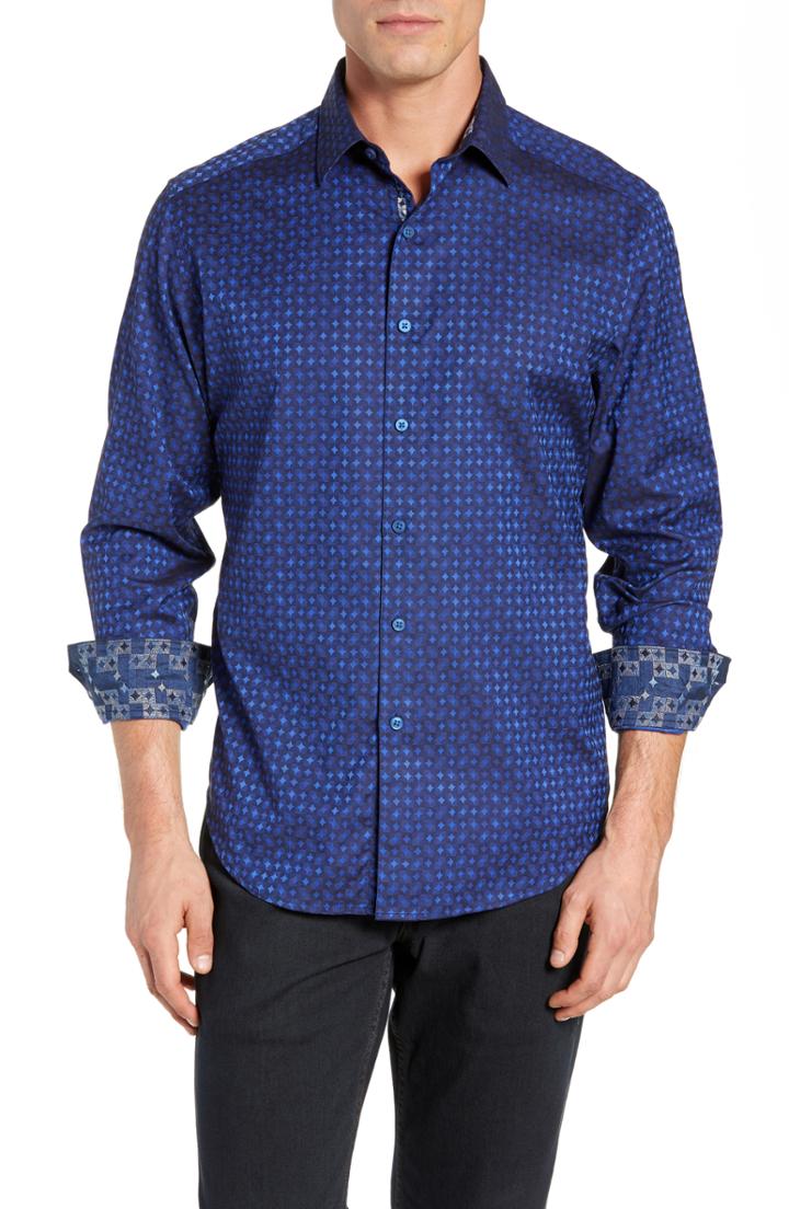 Men's Robert Graham Harris Classic Fit Sport Shirt - Blue