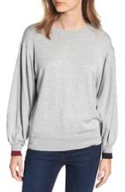 Women's Hinge Contrast Cuff Sweater, Size - Grey