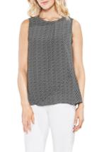 Women's Vince Camuto Cabana Foldover Stretch Crepe Top - Black