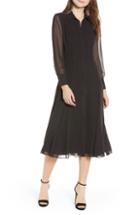 Women's Rebecca Minkoff Kimberly Dot Sheer Sleeve Dress, Size - Black