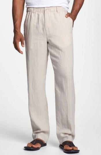 Men's Tommy Bahama 'new Linen On The Beach' Easy Fit Pants, Size - Beige