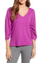 Women's Halogen Ruched Sleeve Top, Size - Purple