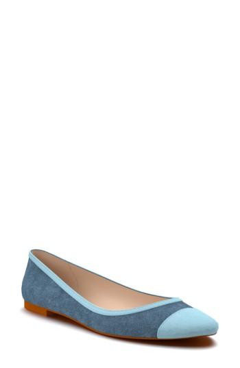 Women's Shoes Of Prey Cap Toe Flat .5 A - Blue