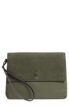 Lodis Los Angeles Raven Double Pouch Leather Clutch - Green