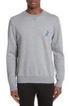 Men's Ps Paul Smith Dino Embroidered Crewneck Sweatshirt, Size - Grey
