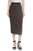 Women's Tracy Reese Print Stretch Silk Pencil Skirt - Blue