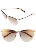 Women's D'blanc Tan Lines Rendezvous 61mm Cat Eye Sunglasses - Polished Gold/ Brown Flash