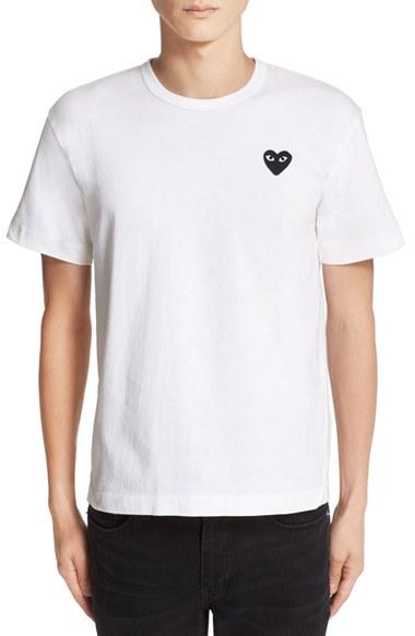 Men's Comme Des Garcons Play Logo Graphic T-shirt - White