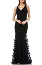 Women's Carmen Marc Valvo Infusion 3d Floral Skirt Mermaid Gown