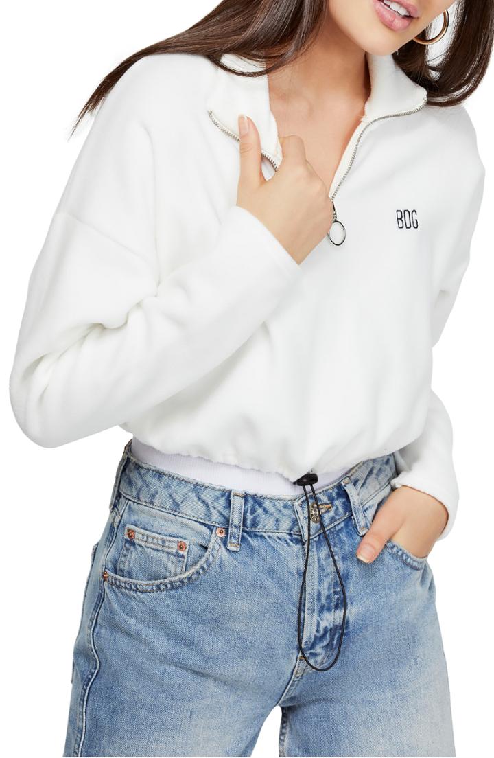 Women's Bdg Urban Outfitters Funnel Neck Fleece Pullover - Ivory