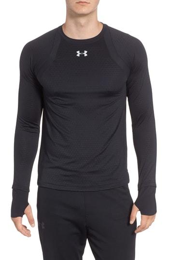 Men's Under Armour Hexdelta Long Sleeve T-shirt - Black