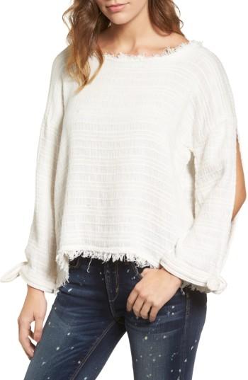 Women's Mcguire Sunrise Frayed Slit Sleeve Top - White