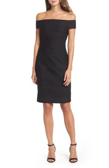 Women's Vince Camuto Off The Shoulder Sheath Dress - Black
