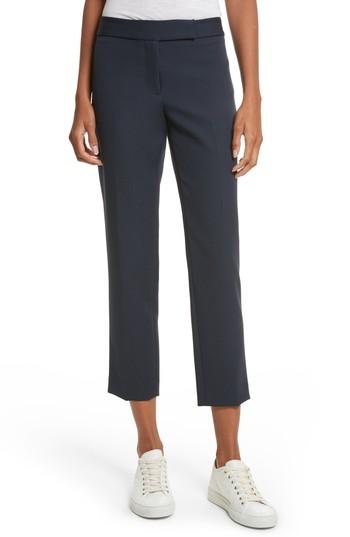 Women's Milly Stretch Crepe Cigarette Pants - Blue