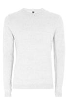 Men's Topman Side Ribbed Slim Fit Sweater - Ivory