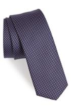 Men's Hugo Boss Geometric Silk Skinny Tie, Size - Purple