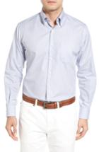 Men's Peter Millar Temple Regular Fit Check Sport Shirt, Size - Blue