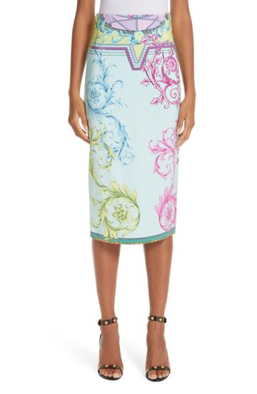 Women's Versace Collection Ferris Wheel Print Pencil Skirt