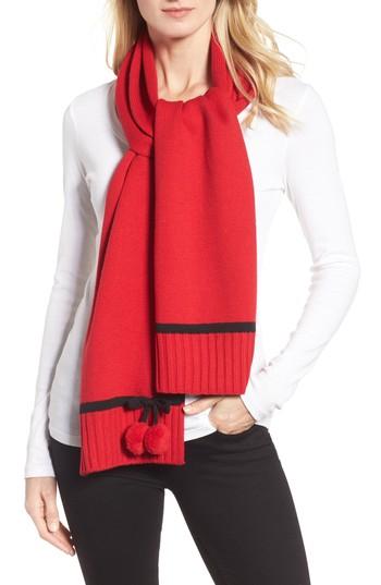 Women's Kate Spade New York Bow Pom Muffler, Size - Red