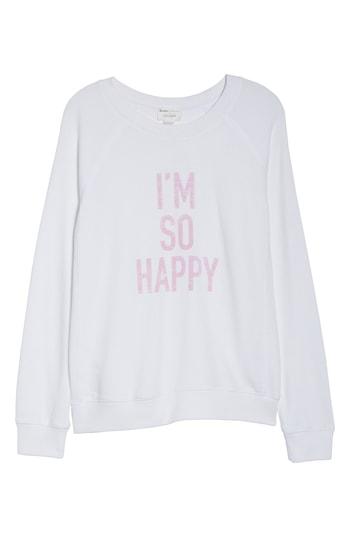 Women's David Lerner I'm So Happy Raglan Pullover